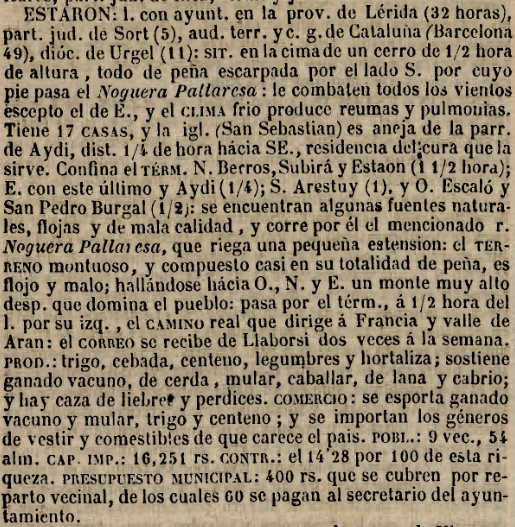 Diccionario geográfico-estadístico-histórico de España y sus posesiones de Ultramar de Pascual Madoz (1845)